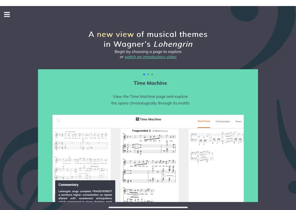 MELD application Lohengrin Time machine landing page